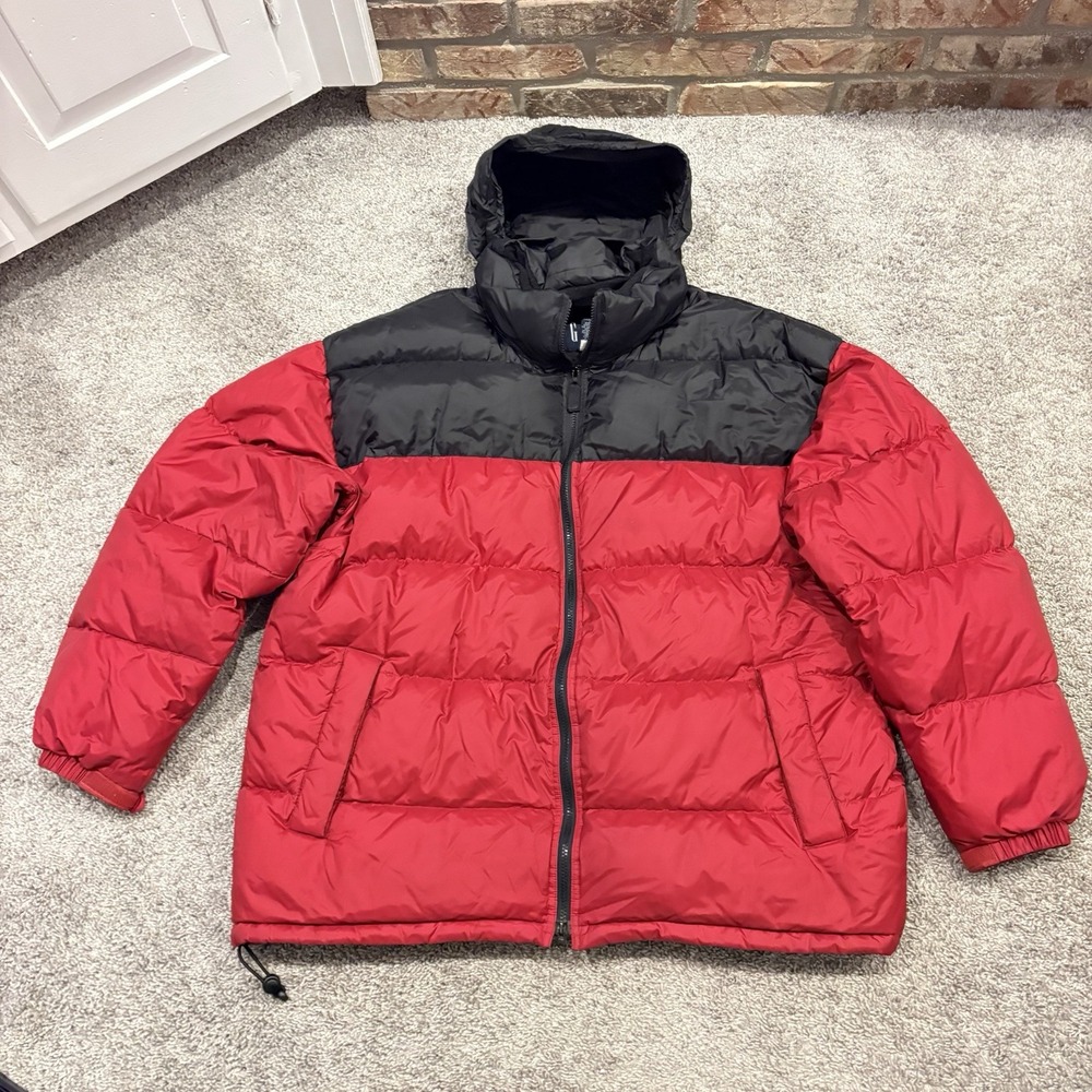 GAP Men's Down Red Jacket Full Zip Up Puffer Size XL Winter Warm Pockets Nupste